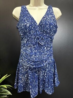 Millers Woman swim dress,ruched, V neck,circle detail,padded,scoop back